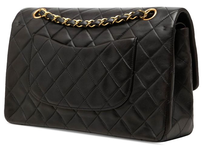 Chanel Black Medium Classic Lambskin Double Flap Negro - vista 2