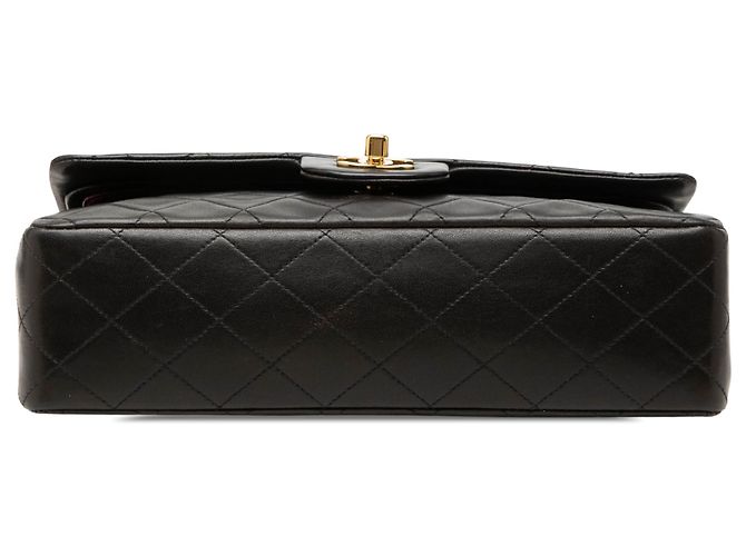 Chanel Black Medium Classic Lambskin Double Flap Negro - vista 3