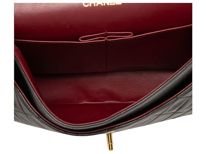 Chanel Black Medium Classic Lambskin Double Flap Negro - vista 4