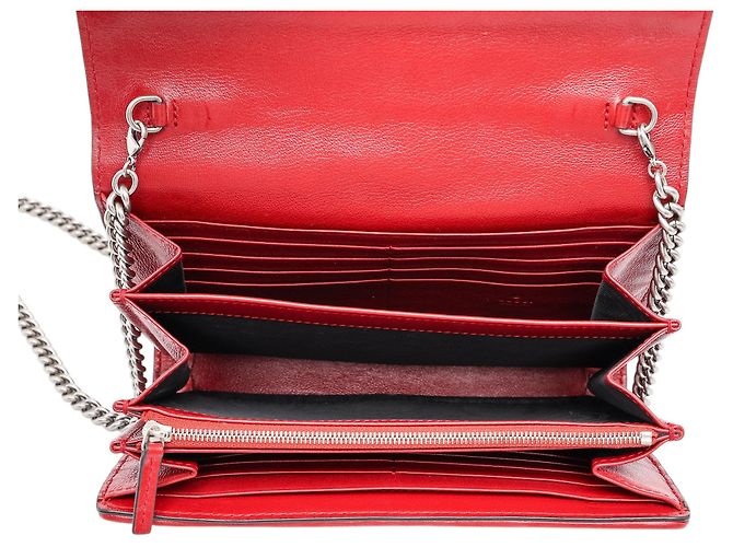 Cartera con cadena Dionysus Gucci en tweed blanco GG - vista 4