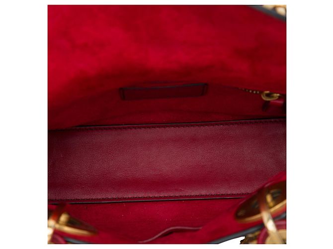 Autre Marque Dior Red Mini Lambskin Cannage Studded Supple Lady Dior Rot - Ansicht 4