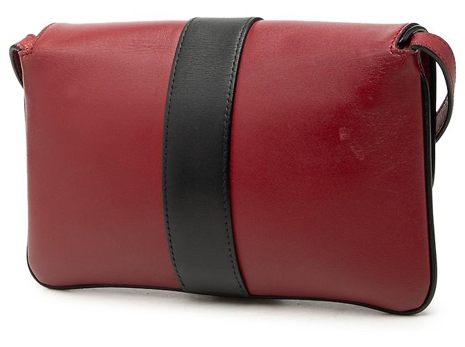 Gucci Red Small Bicolor Calfskin Arli Crossbody Rosso - vista 2