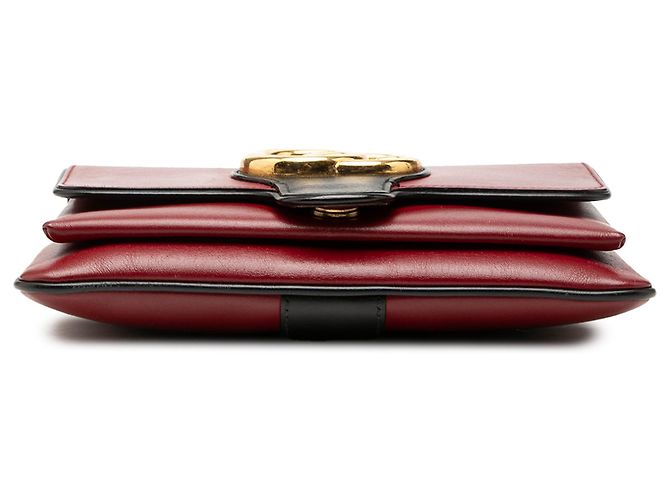 Gucci Red Small Bicolor Calfskin Arli Crossbody Rosso - vista 3