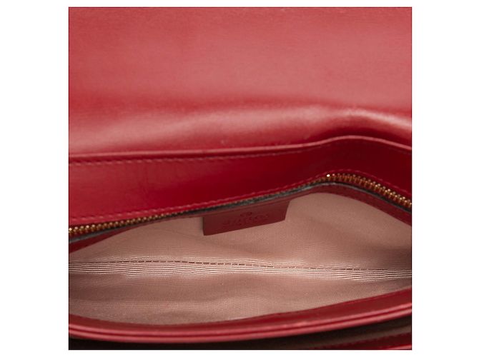 Gucci Red Small Bicolor Calfskin Arli Crossbody Rosso - vista 4