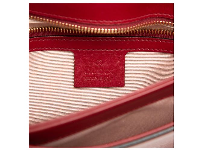 Gucci Red Small Bicolor Calfskin Arli Crossbody Rosso - vista 5