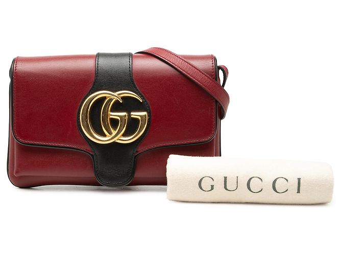 Gucci Red Small Bicolor Calfskin Arli Crossbody Rosso - vista 7