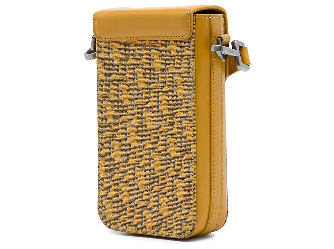 Autre Marque Portacellulare a tracolla Dior Yellow Oblique Jacquard Lock Giallo Senape - vista 2