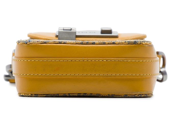 Autre Marque Portacellulare a tracolla Dior Yellow Oblique Jacquard Lock Giallo Senape - vista 3