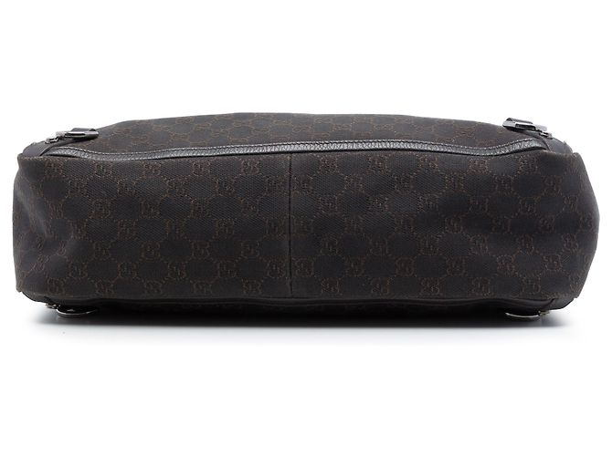 Borsa Tote Gucci Abbey D Ring in Denim GG Marrone Marrone scuro - vista 3