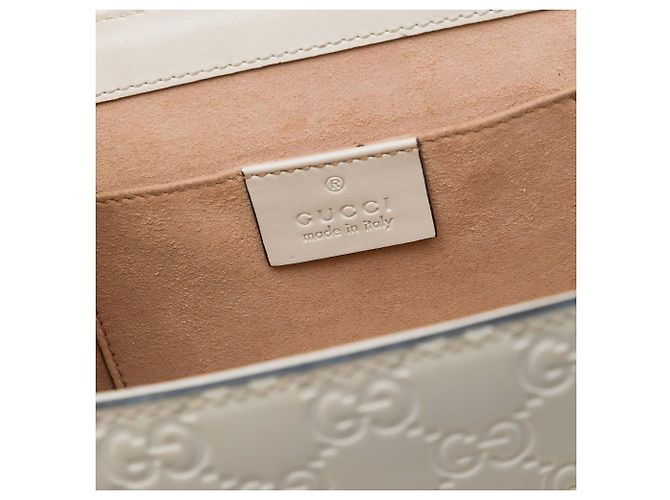 Padlock Gucci Guccissima Bicolor Small Crossbody mit Vorhängeschloss Weiß - Ansicht 5
