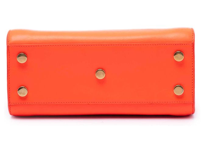 Autre Marque Saint Laurent Orange Nano Leather Sac De Jour Satchel Rouge - vue 3