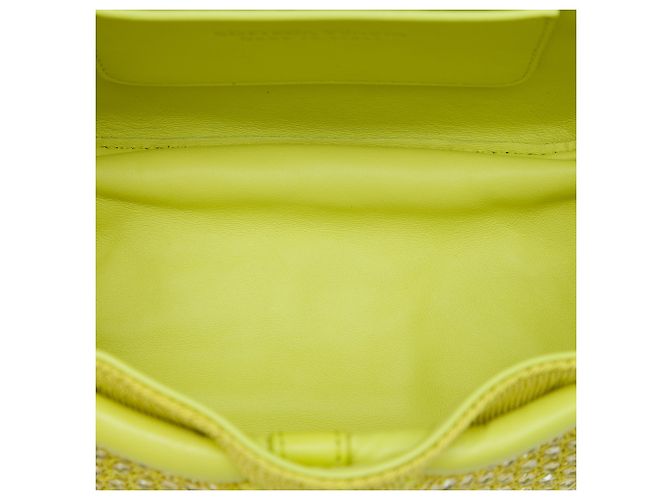 Bottega Veneta Borsa a tracolla Beak piccola in pelle e maglia crochet con perline verde - vista 4