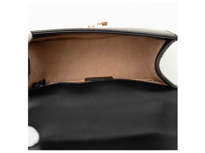 Borsa Satchel Gucci Mini in Vitello Nero con Catena Web Sylvie - vista 4