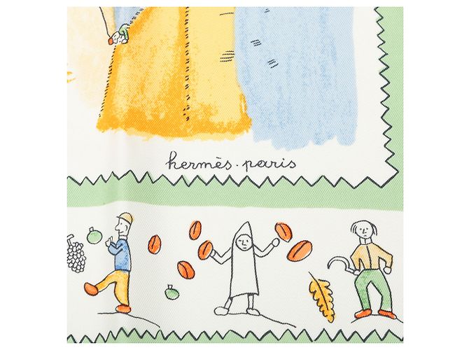 Pañuelo de seda Hermès Blue Retour A La Terre 90 Azul Azul claro - vista 3
