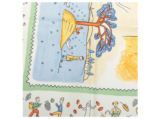 Pañuelo de seda Hermès Blue Retour A La Terre 90 Azul Azul claro - vista 4