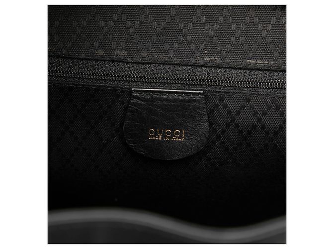 Bamboo Mochila Gucci Large em pele de vitelo preta com cordão e bambu Preto - vista 5