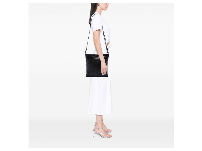 Bottega Veneta Borsa a tracolla VN in nappa intrecciato nera Nero - vista 6