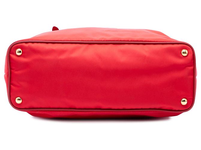 Sac cabas Prada en Tessuto avec garnitures en Saffiano rouge - vue 3
