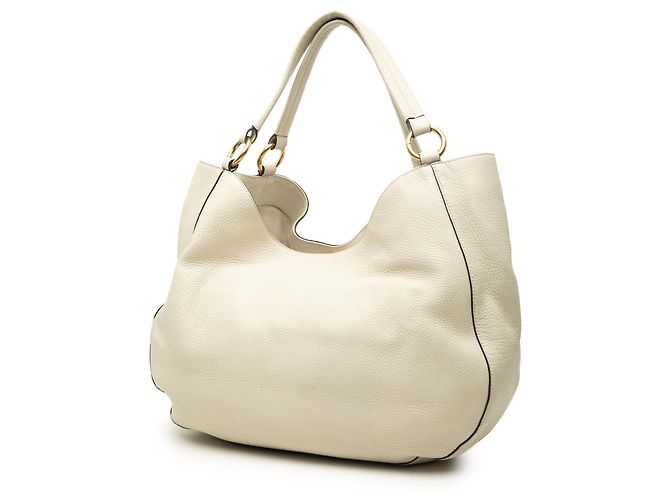 Tote Gucci Medium em Twill e Pele de Vitela Granulada Branca Branco - vista 2