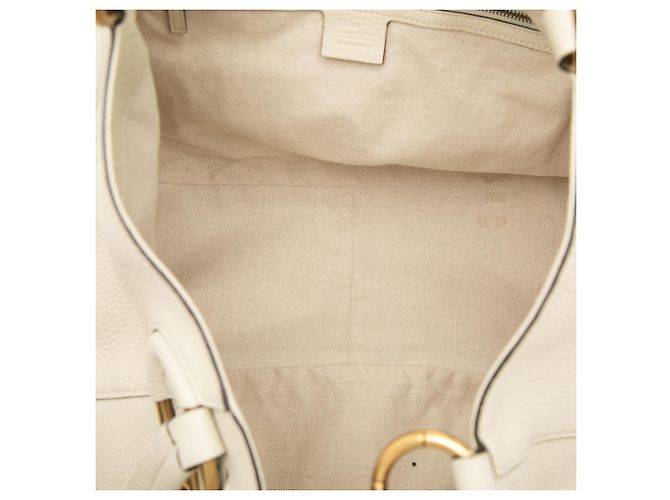 Tote Gucci Medium em Twill e Pele de Vitela Granulada Branca Branco - vista 4