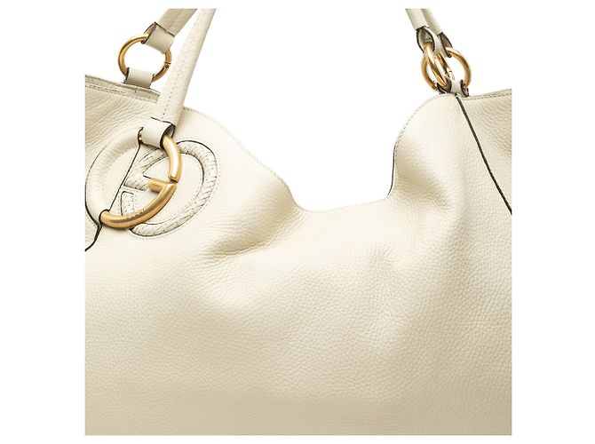 Tote Gucci Medium em Twill e Pele de Vitela Granulada Branca Branco - vista 6