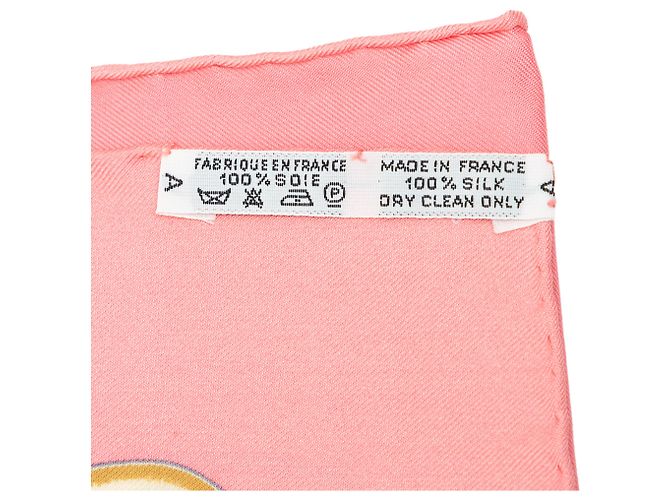 Pañuelo de seda Hermès Pink Europe 90 Rosa - vista 5