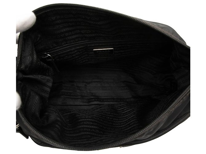 Borsa a tracolla Prada in Tessuto nero con zip - vista 4