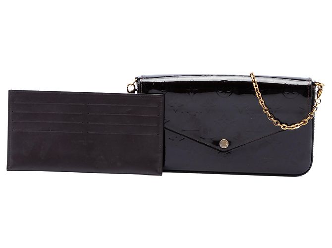 Louis Vuitton Purple Monogram Vernis Pochette Felicie Porpora - vista 7