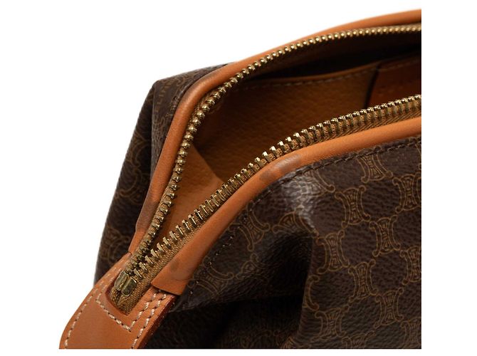 Céline Necessaire Celine Brown Macadam Coated Canvas Marrone - vista 6