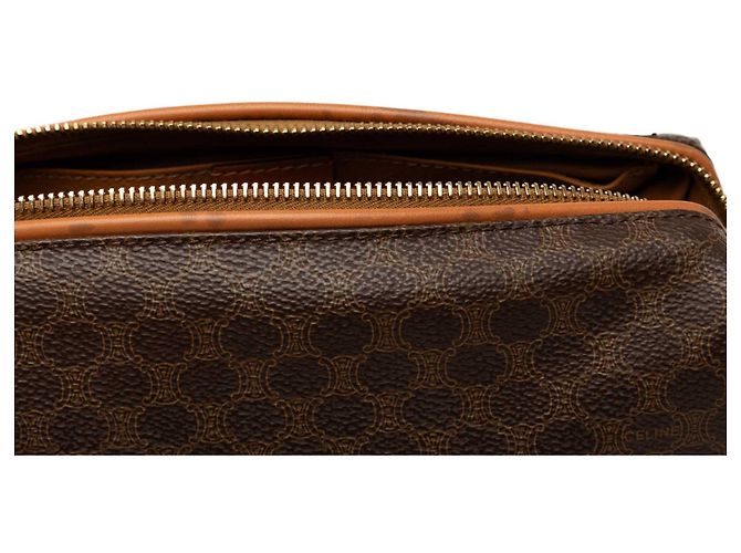 Céline Necessaire Celine Brown Macadam Coated Canvas Marrone - vista 7
