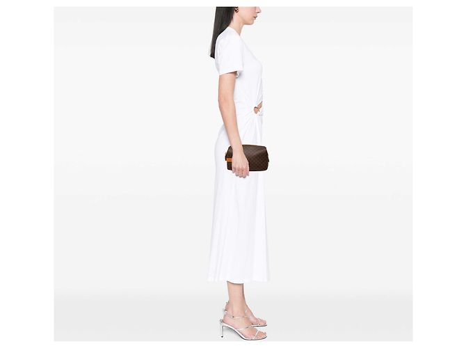 Céline Necessaire Celine Brown Macadam Coated Canvas Marrone - vista 8