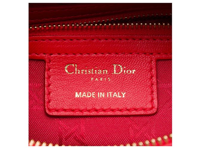 Autre Marque Dior Red Medium Lambskin Cannage Lady Dior Roja - vista 5