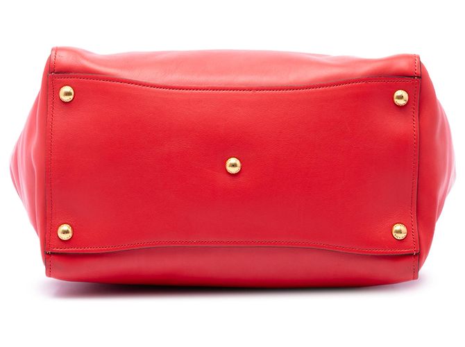 Prada Red Glace Calf Twin Pocket Double Handle Satchel Tasche Rot - Ansicht 3
