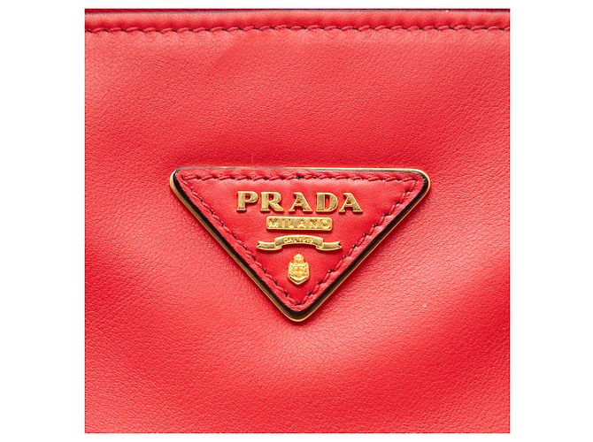 Prada Red Glace Calf Twin Pocket Double Handle Satchel Tasche Rot - Ansicht 5
