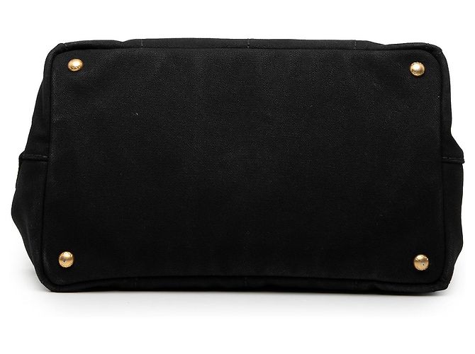 Prada Black Canvas Canapa Logo Tote Schwarz - Ansicht 3