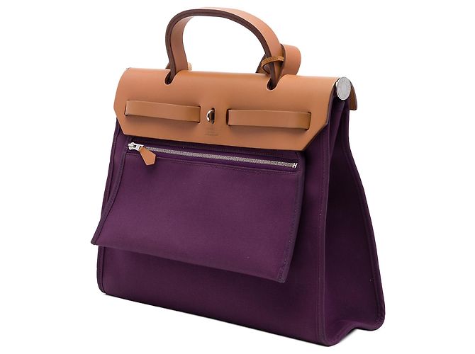 Hermès Purple Toile Herbag Zip 31 Lila - Ansicht 2