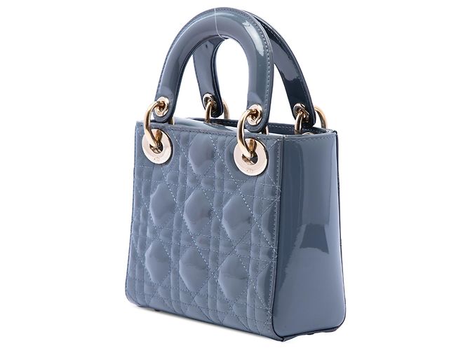 Autre Marque Dior Gray Mini Patent Cannage Lady Dior Braun Anthrazitgrau - Ansicht 2