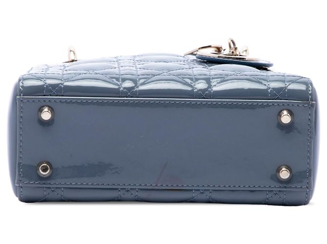 Autre Marque Dior Gray Mini Patent Cannage Lady Dior Braun Anthrazitgrau - Ansicht 3