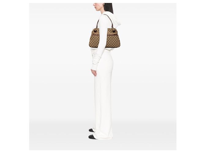 Sac à épaule Gucci Beige GG Canvas Eclipse - vue 7