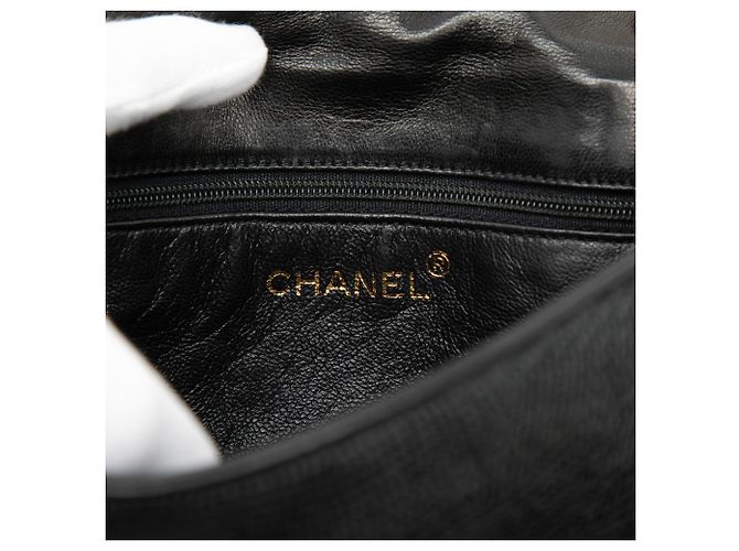 Chanel Gray CC Raffia Full Flap Marrom Cinza antracite - vista 5