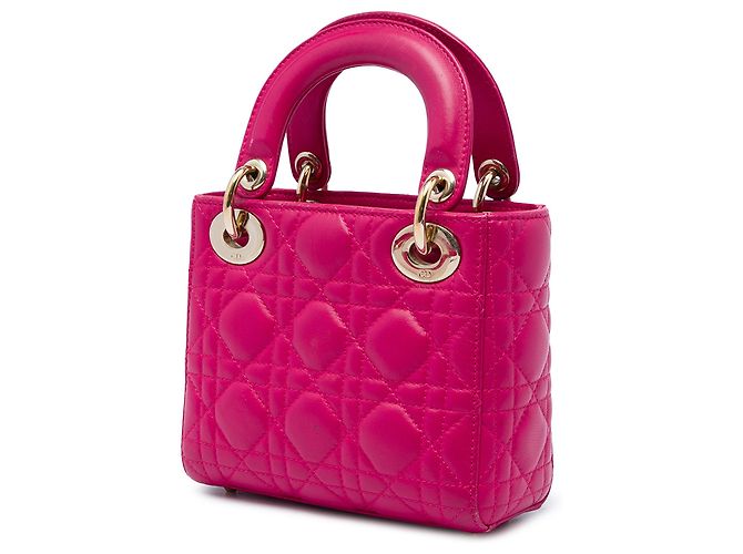 Autre Marque Dior Pink Mini Lambskin Cannage Lady Dior - Ansicht 2