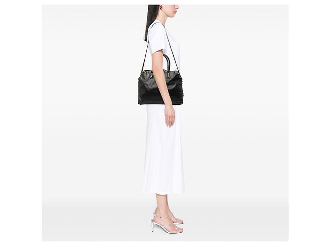 Bolso Valentino Rockstud Dome de piel negra con asa doble Negro - vista 8
