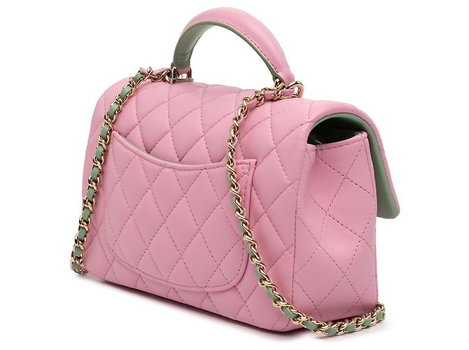 Chanel Mini Rectangular Bicolor Quilted Lambskin Top Handle Flap Rosa Pink - Ansicht 2