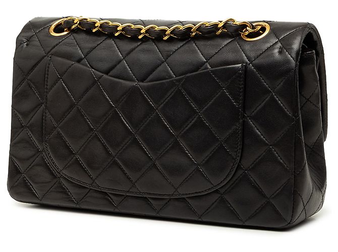Chanel Black Small Classic Lambskin Double Flap Schwarz - Ansicht 2