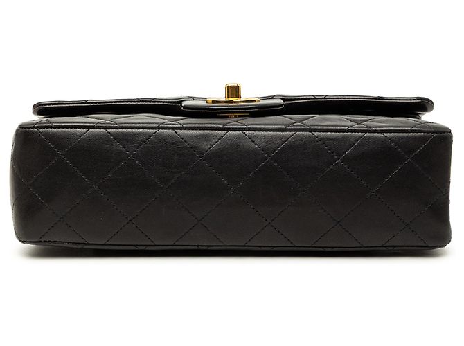 Chanel Black Small Classic Lambskin Double Flap Schwarz - Ansicht 3
