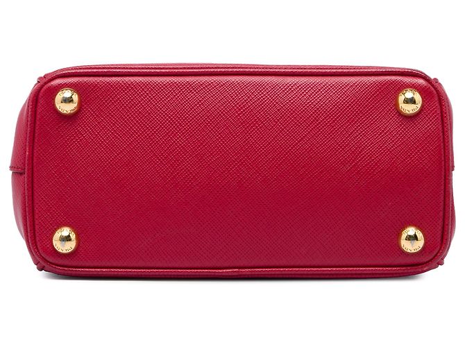 Prada Borsa Galleria Double Zip Mini Saffiano Lux Rossa Rosso - vista 3