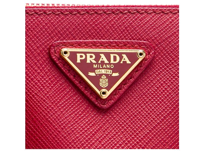 Prada Borsa Galleria Double Zip Mini Saffiano Lux Rossa Rosso - vista 5