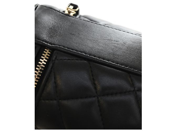 Chanel Vanity Black CC Lambskin mit oberem Griff und Kette Schwarz - Ansicht 10