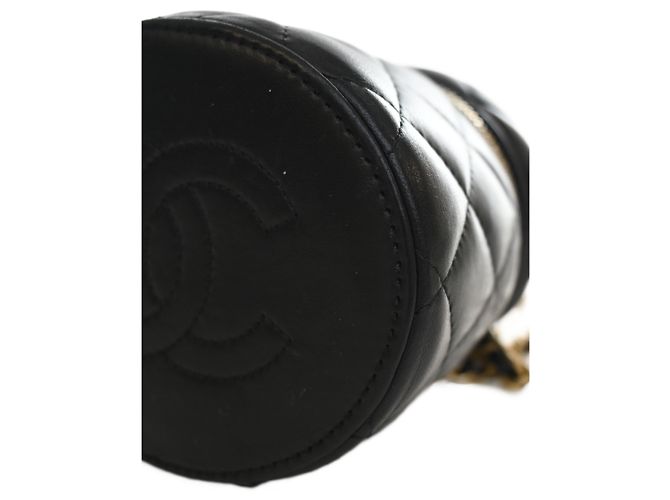 Chanel Vanity Black CC Lambskin mit oberem Griff und Kette Schwarz - Ansicht 12