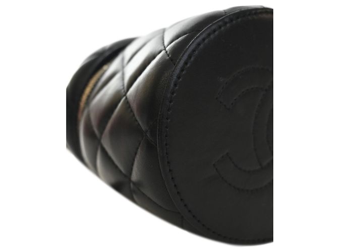 Chanel Vanity Black CC Lambskin mit oberem Griff und Kette Schwarz - Ansicht 13
